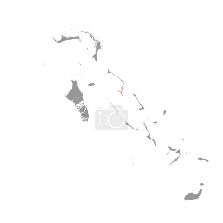 Karte von Süd-Eleuthera, Verwaltungseinheit der Bahamas. Vektorillustration.