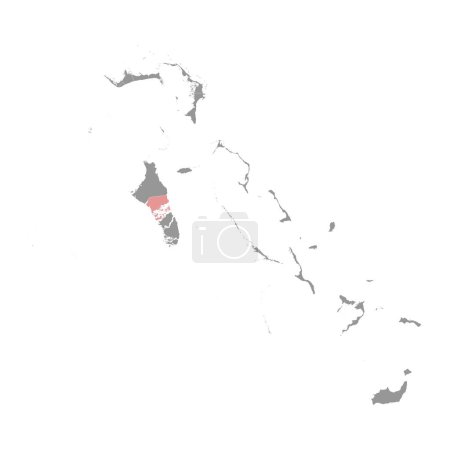 Zentral Andros Karte, Verwaltungseinheit der Bahamas. Vektorillustration.