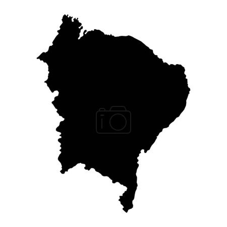 Illustration for Northeast Region map, Brazil. Vector Illustration. - Royalty Free Image