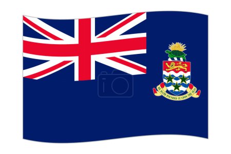 Waving flag of the country Cayman Islands. Vector illustration.