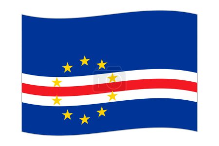Ilustración de Waving flag of the country Cape Verde. Vector illustration. - Imagen libre de derechos