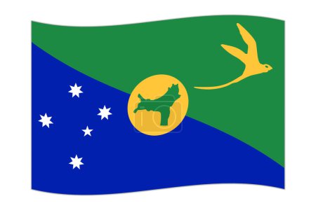 Waving flag of the country Christmas Island. Vector illustration.