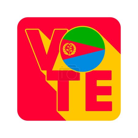 Illustration for Vote sign, postcard, poster. Banner with Eritrea flag. Vector illustration. - Royalty Free Image