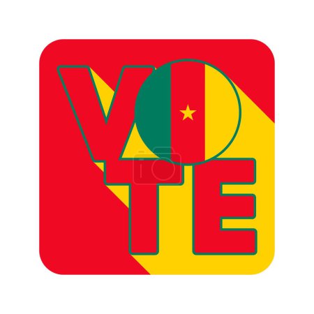 Ilustración de Señal de voto, postal, póster. Bandera con bandera de Camerún. Ilustración vectorial. - Imagen libre de derechos