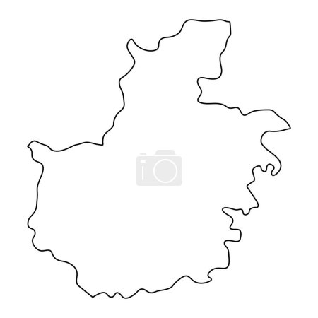 Hai Duong provincia mapa, división administrativa de Vietnam. Ilustración vectorial.