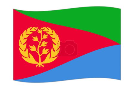 Illustration for Waving flag of the country Eritrea. Vector illustration. - Royalty Free Image