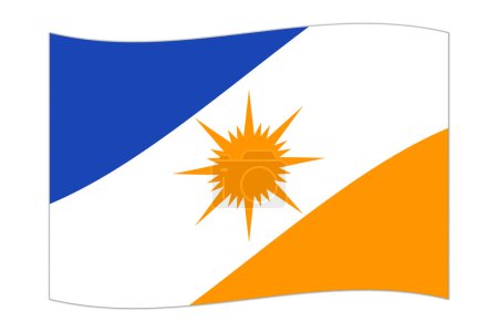Waving flag of Tocantins. Vector illustration.