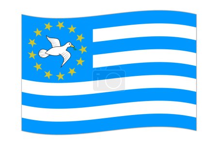 Illustration for Waving flag of the country Federal Republic of Southern Cameroons. Vector illustration. - Royalty Free Image