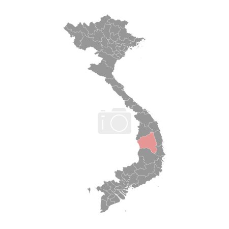 Gia Lai province map, administrative division of Vietnam. Vector illustration.