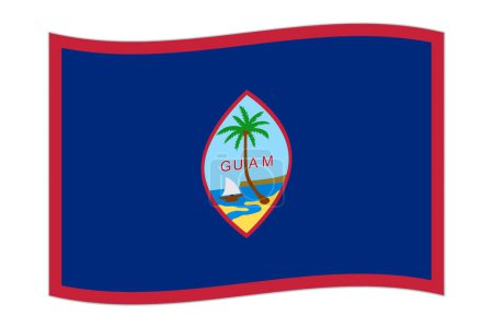 Waving flag of the country Guam. Vector illustration.