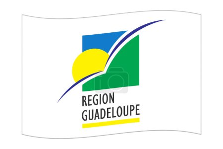 Waving flag of the country Guadeloupe. Vector illustration.