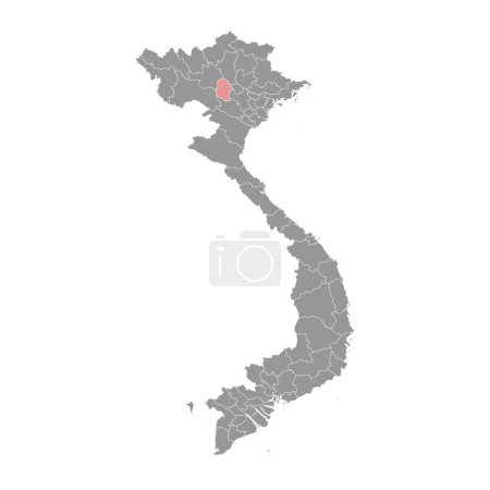 Phu Tho province map, administrative division of Vietnam. Vector illustration.