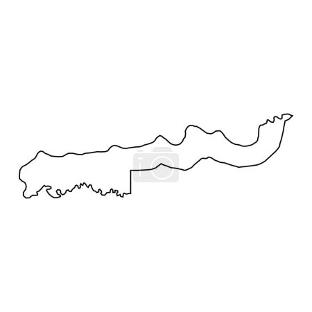 Ilustración de Mapa de la división Lower River, división administrativa de Gambia. Ilustración vectorial. - Imagen libre de derechos