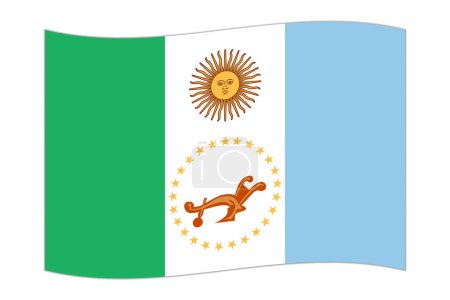 Waving flag of Chaco, administrative division of Argentina. Vector illustration.