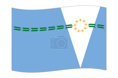 Waving flag of Formosa, administrative division of Argentina. Vector illustration.