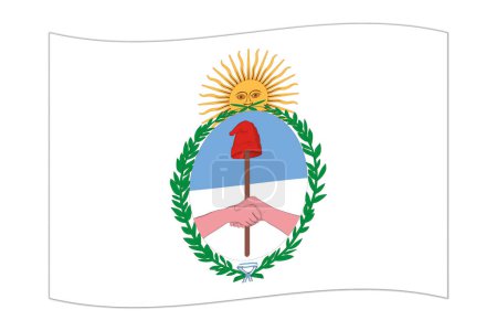 Waving flag of Jujuy, administrative division of Argentina. Vector illustration.