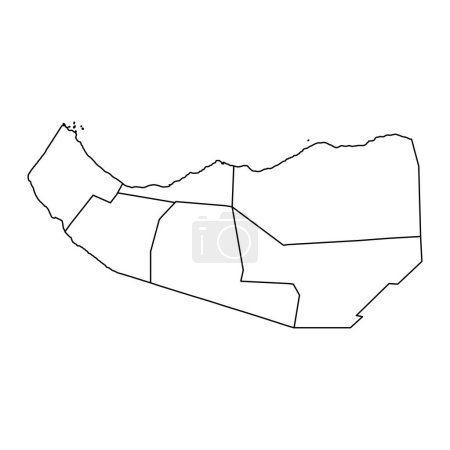 Somalilandia mapa con divisiones administrativas. Ilustración vectorial.