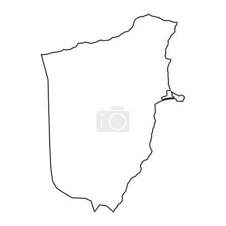 Carte de la région de Bari, division administrative de la Somalie. Illustration vectorielle.