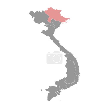 Ilustración de Mapa de la región noreste, división administrativa de Vietnam. Ilustración vectorial. - Imagen libre de derechos