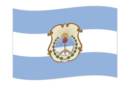 Waving flag of San Juan, administrative division of Argentina. Vector illustration.