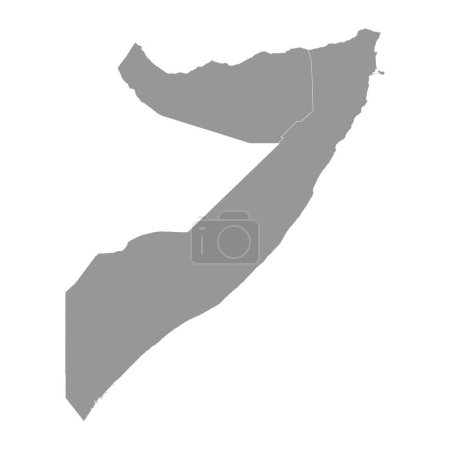 Somalilandia y Somalia mapa. Ilustración vectorial.