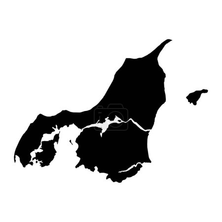 Región Norte de Jutlandia mapa, división administrativa de Dinamarca. Ilustración vectorial.