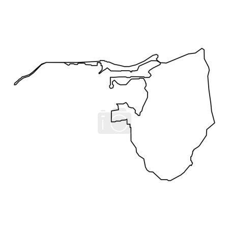 Carte de la municipalité de Piti, division administrative de Guam. Illustration vectorielle.