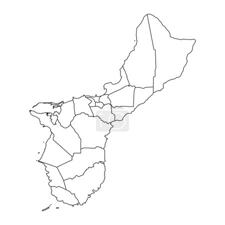 Guam Karte mit administrativen Einteilungen. Vektorillustration.