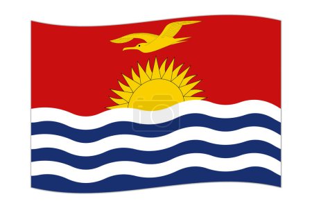 Waving flag of the country Kiribati. Vector illustration.