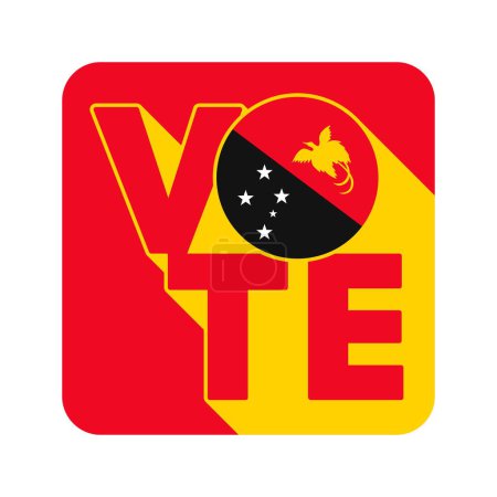 Téléchargez les illustrations : Panneau de vote, carte postale, affiche. Bannière avec drapeau Papouasie-Nouvelle-Guinée. Illustration vectorielle. - en licence libre de droit