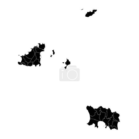 Channel Islands map with administrative divisions. Vector illustration.