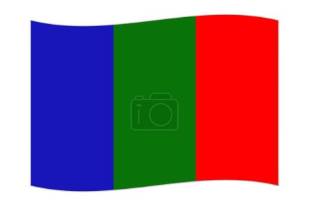 Flagge schwenkend im Departement Moquegua, Verwaltungsbezirk von Peru. Vektorillustration.