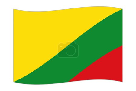 Waving flag of Department of Pasco, administrative division of Peru. Vector illustration.