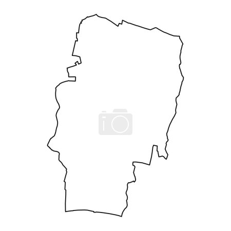 San Lorenzo mapa parroquias, división administrativa de Jersey. Ilustración vectorial.