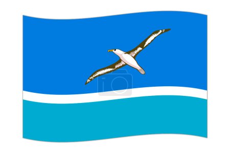 Waving flag of the country Midway Atoll. Vector illustration.