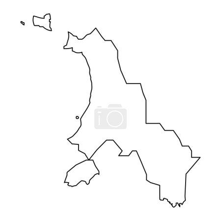 Karte der Pfarreien Sankt Peter, Verwaltungsbezirk von Guernsey. Vektorillustration.