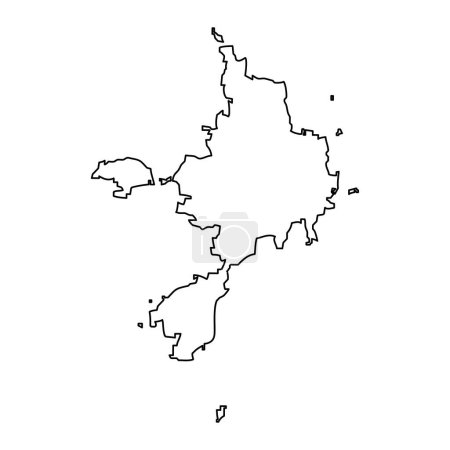 Carte de Sark, partie du Bailiwick de Guernesey. Illustration vectorielle.