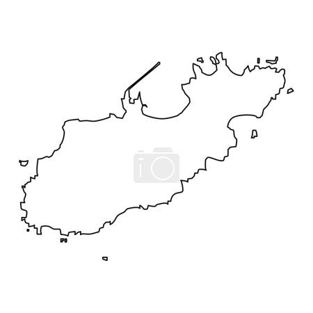 Mapa de Alderney, parte del Bailío de Guernsey. Ilustración vectorial.