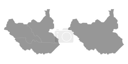Ilustración de Mapa de Sudán del Sur. Ilustración vectorial. - Imagen libre de derechos