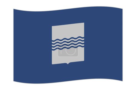 Ilustración de Bandera ondeante de la región Basilicata, división administrativa de Italia. Ilustración vectorial. - Imagen libre de derechos