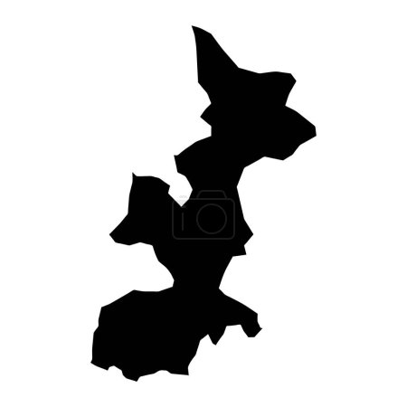Roskilde Mapa del municipio, división administrativa de Dinamarca. Ilustración vectorial.