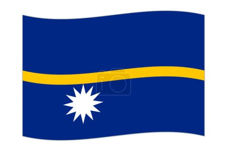 Waving flag of the country Nauru. Vector illustration.
