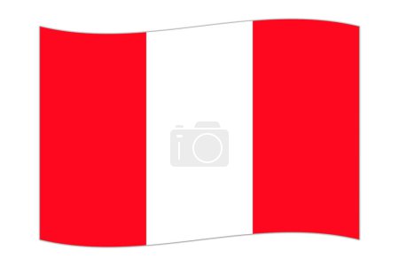 Waving flag of the country Peru. Vector illustration.
