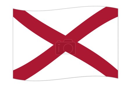Illustration for Waving flag of the country Northern Ireland. Vector illustration. - Royalty Free Image
