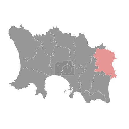 Carte des paroisses de St Martin, division administrative de Jersey. Illustration vectorielle.