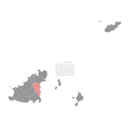 Karte der Pfarreien von Saint Peter Port, Verwaltungsbezirk von Guernsey. Vektorillustration.