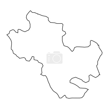 Horsens Mapa del municipio, división administrativa de Dinamarca. Ilustración vectorial.