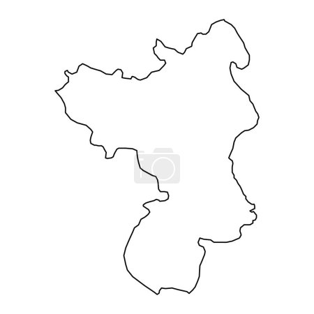 Herning Mapa del municipio, división administrativa de Dinamarca. Ilustración vectorial.