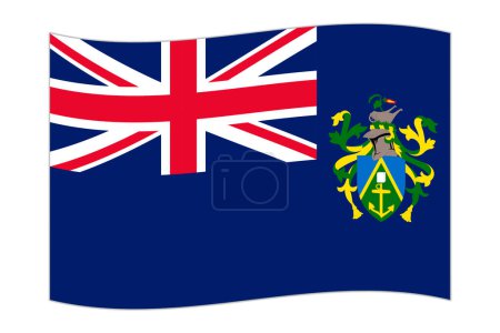 Waving flag of the country Pitcairn Islands. Vector illustration.