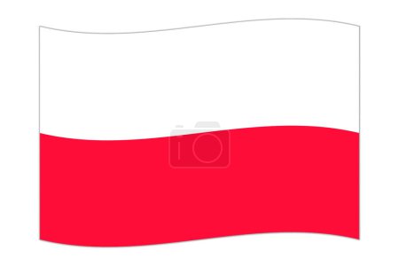Waving flag of the country Poland. Vector illustration.